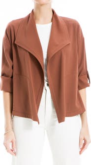 MAX STUDIO Twill Drape Front Short Jacket