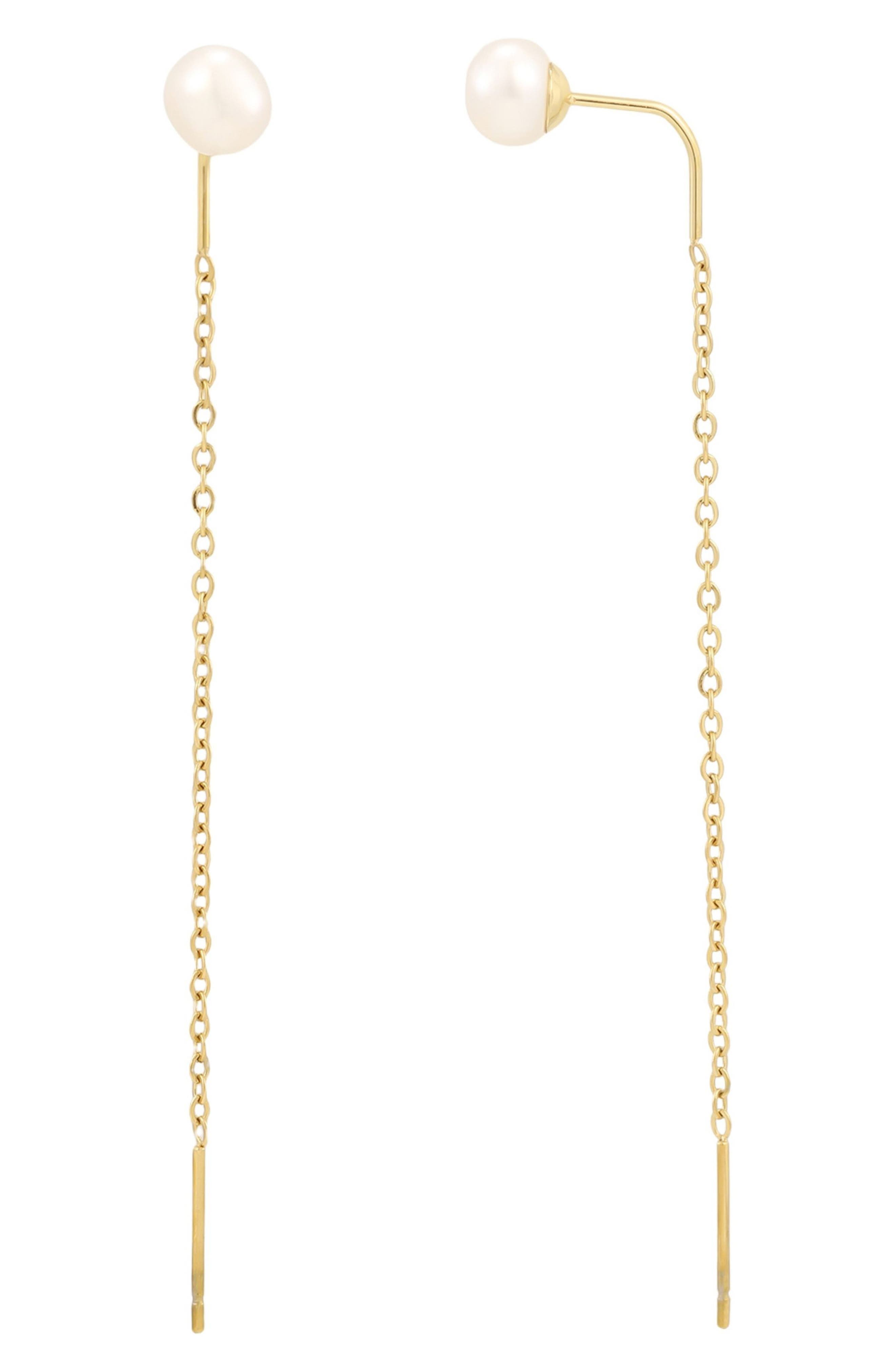 Imitation Pearl Threader Earrings