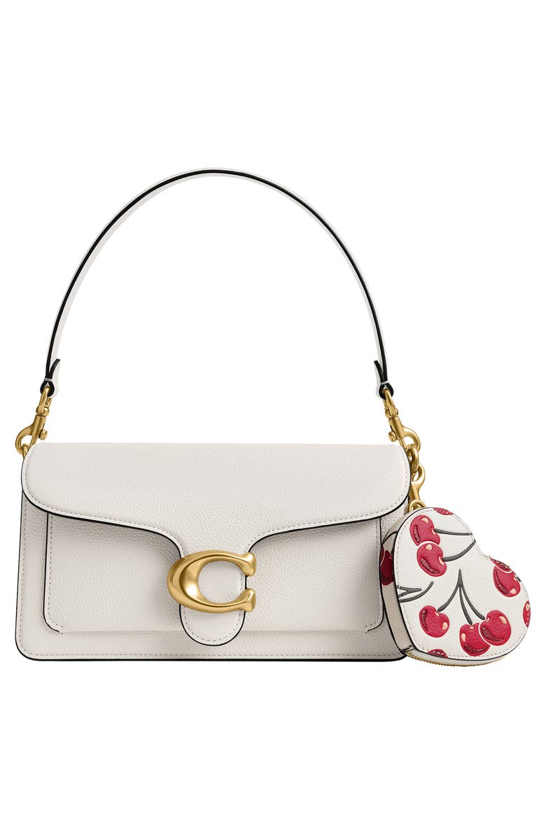 COACH Cherry Print Leather Boxed Heart Coin Purse, Alternate, color,