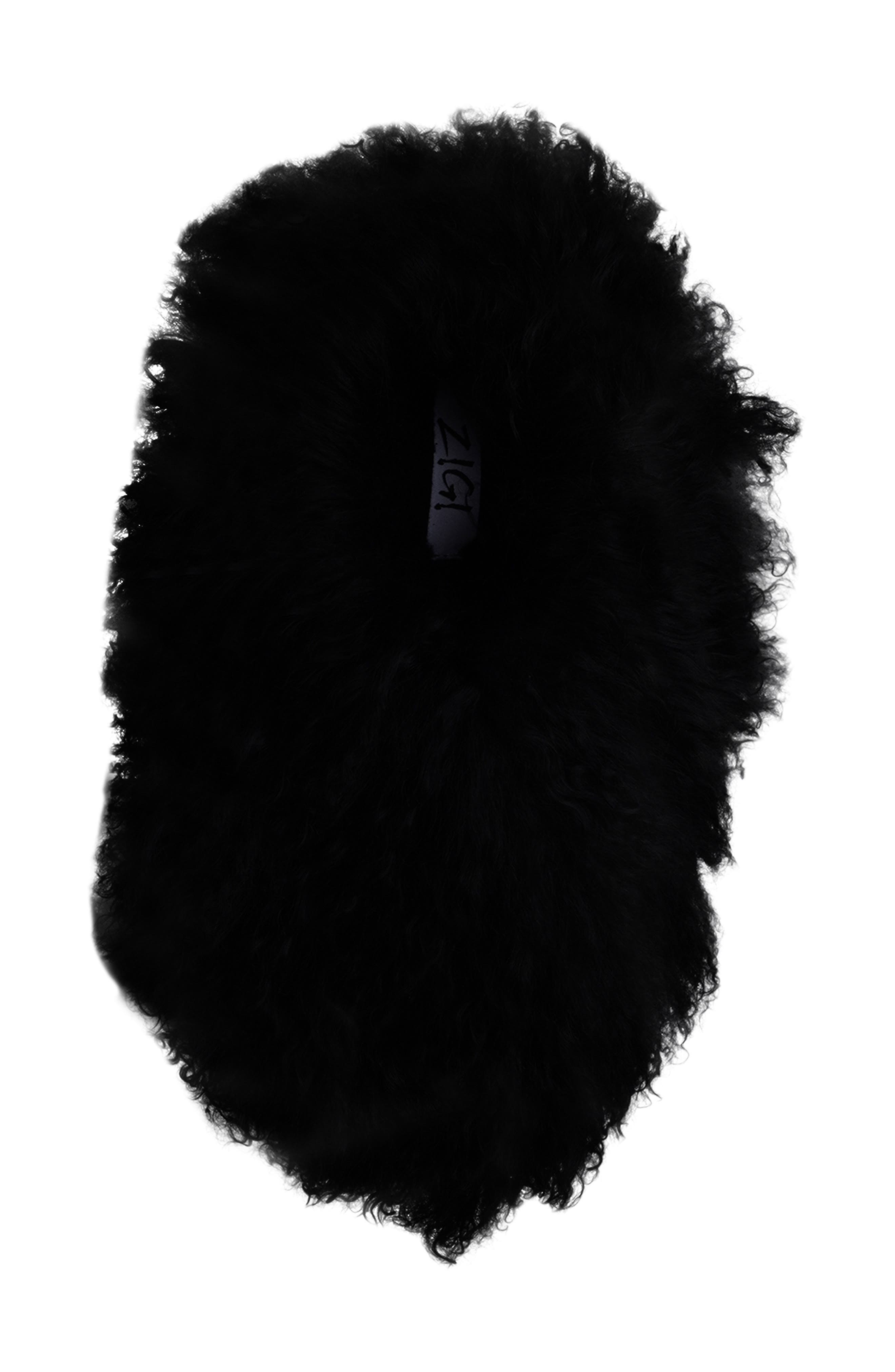 ZIGI Eliza Genuine Shearling Bootie, Alternate, color, Black