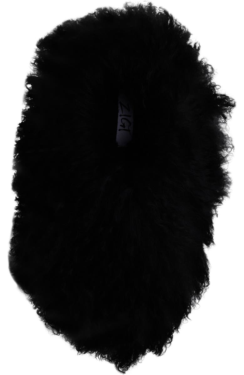 ZIGI Eliza Genuine Shearling Bootie, Alternate, color, Black