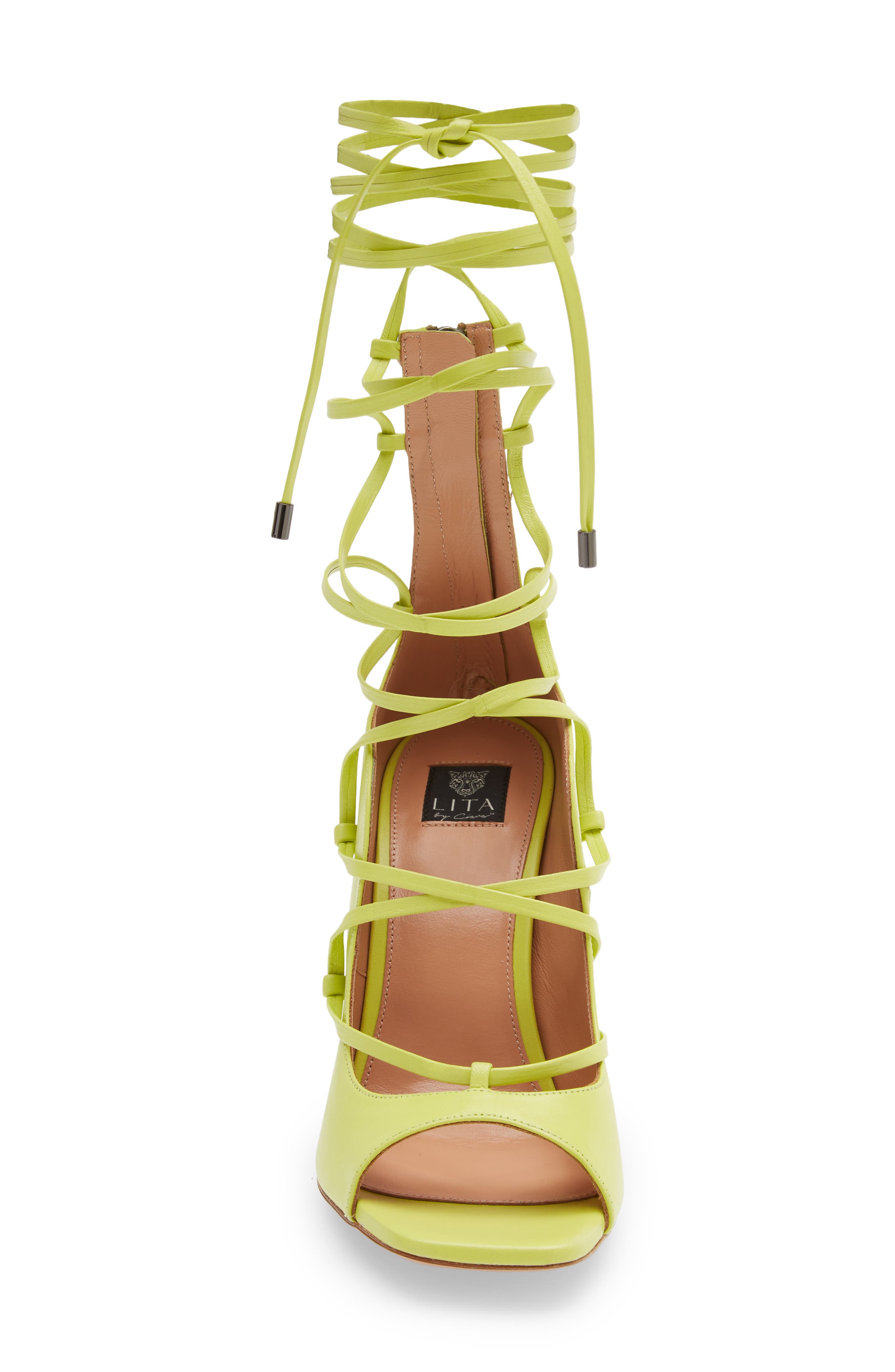 Solid Strappy Sandal, Alternate, color, ACID LIME