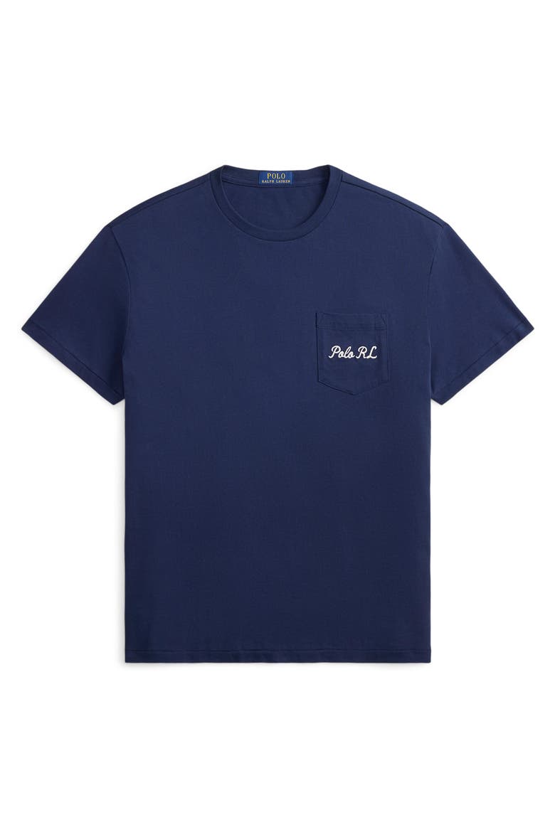 Classic Fit Polo Bear Embroidered Pocket Graphic T-Shirt, Alternate, color, NEWPORT NAVY-SOCIETY BEAR