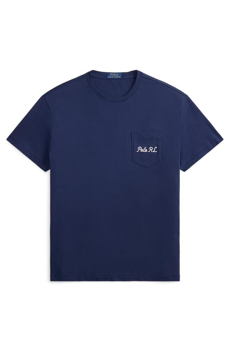 Polo Ralph Lauren Classic Fit Polo Bear Embroidered Pocket Graphic T-Shirt, Alternate, color, Newport Navy-Society Bear