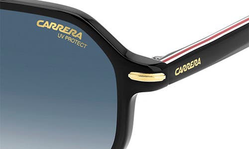 Carrera Eyewear Carrera 54mm Rectangular Sunglasses In Black Gold/dark Blue Sf