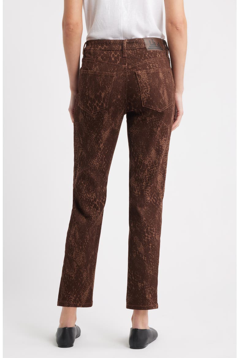 Snakeskin Print Ankle Skinny Jeans, Alternate, color, BROWN