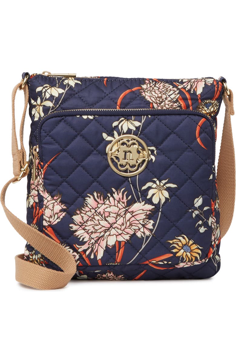 Nanette Lepore Floral Printed Washable Crossbody, Main, color,