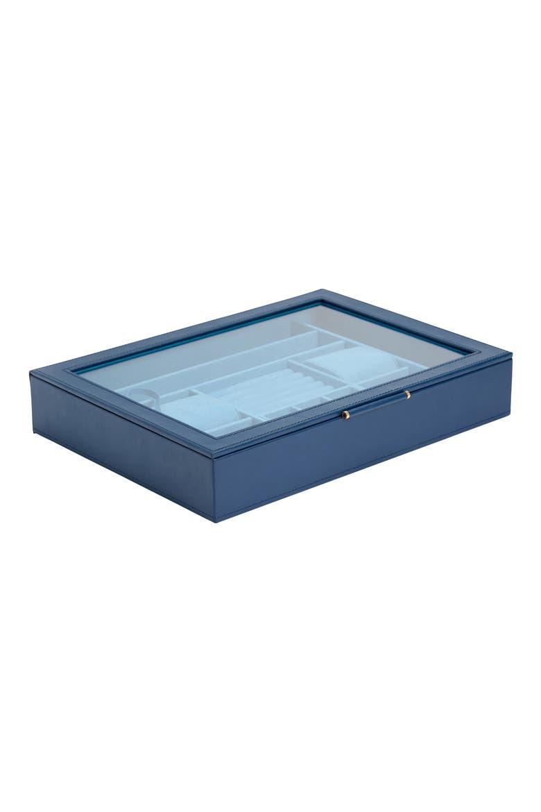 Sophia Jewelry Box with Window, Alternate, color, INDIGO