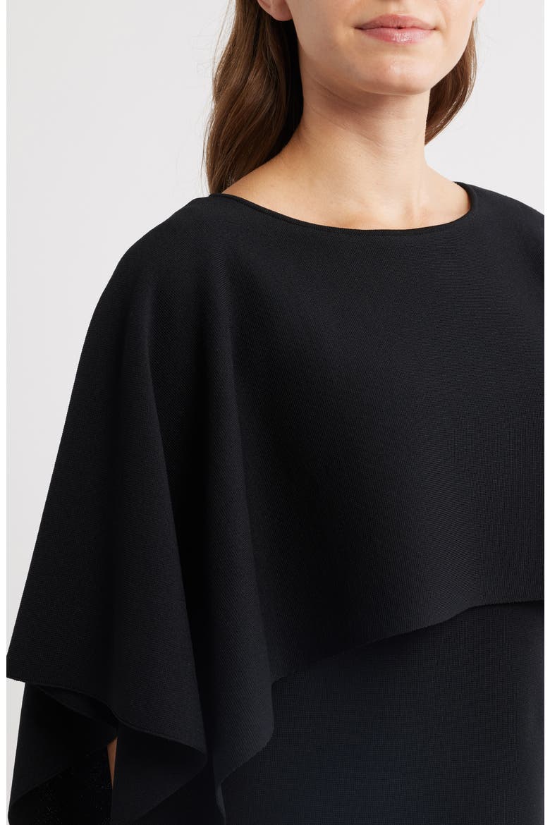 Boat Neck Sweater Cape, Alternate, color, ANNE BLACK
