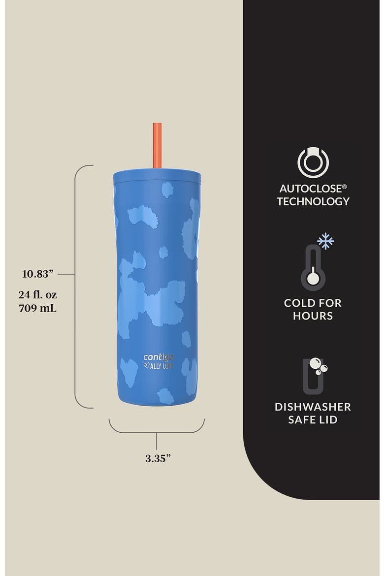 Streeterville 2.0 Stainless Steel Tumbler with Straw, Alternate, color, Stellar Jay