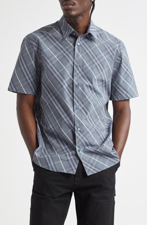 Check Cotton Button-Up Shirt