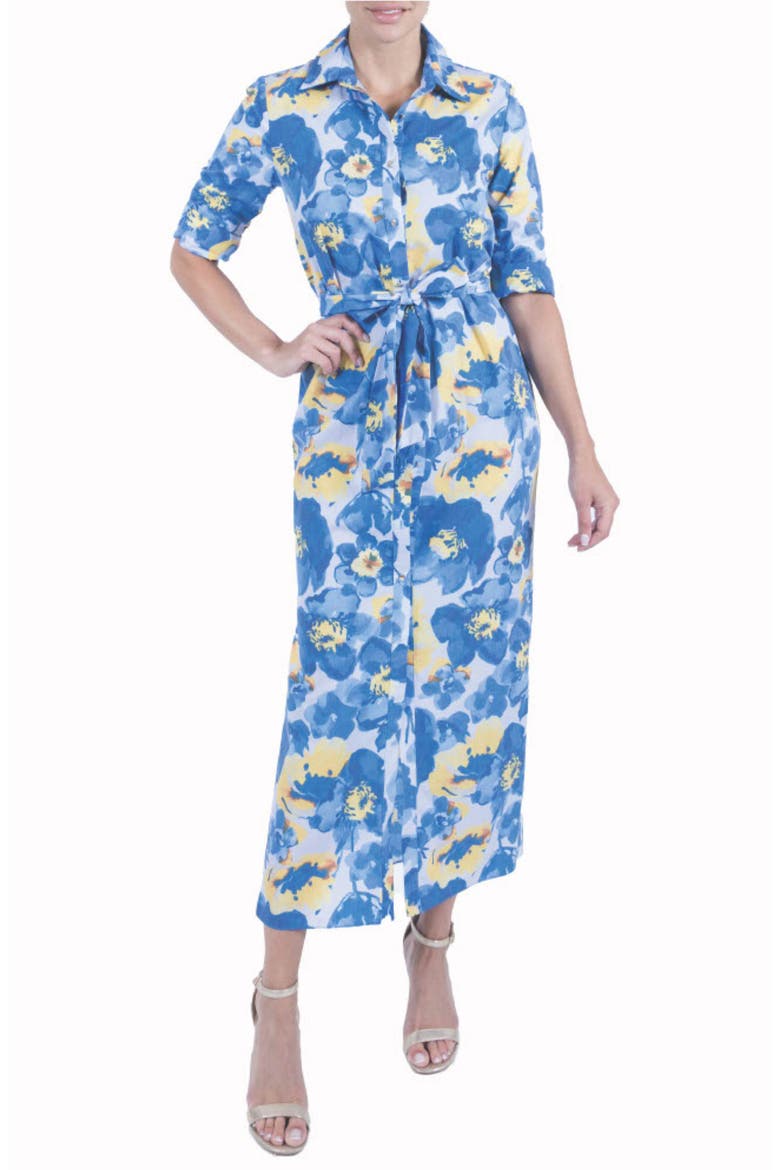 Floral Shirtdress, Main, color, BLUE MULTI