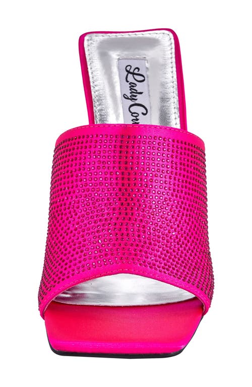 Shop Lady Couture Rhinestone Wedge Slide Sandal In Fuchsia