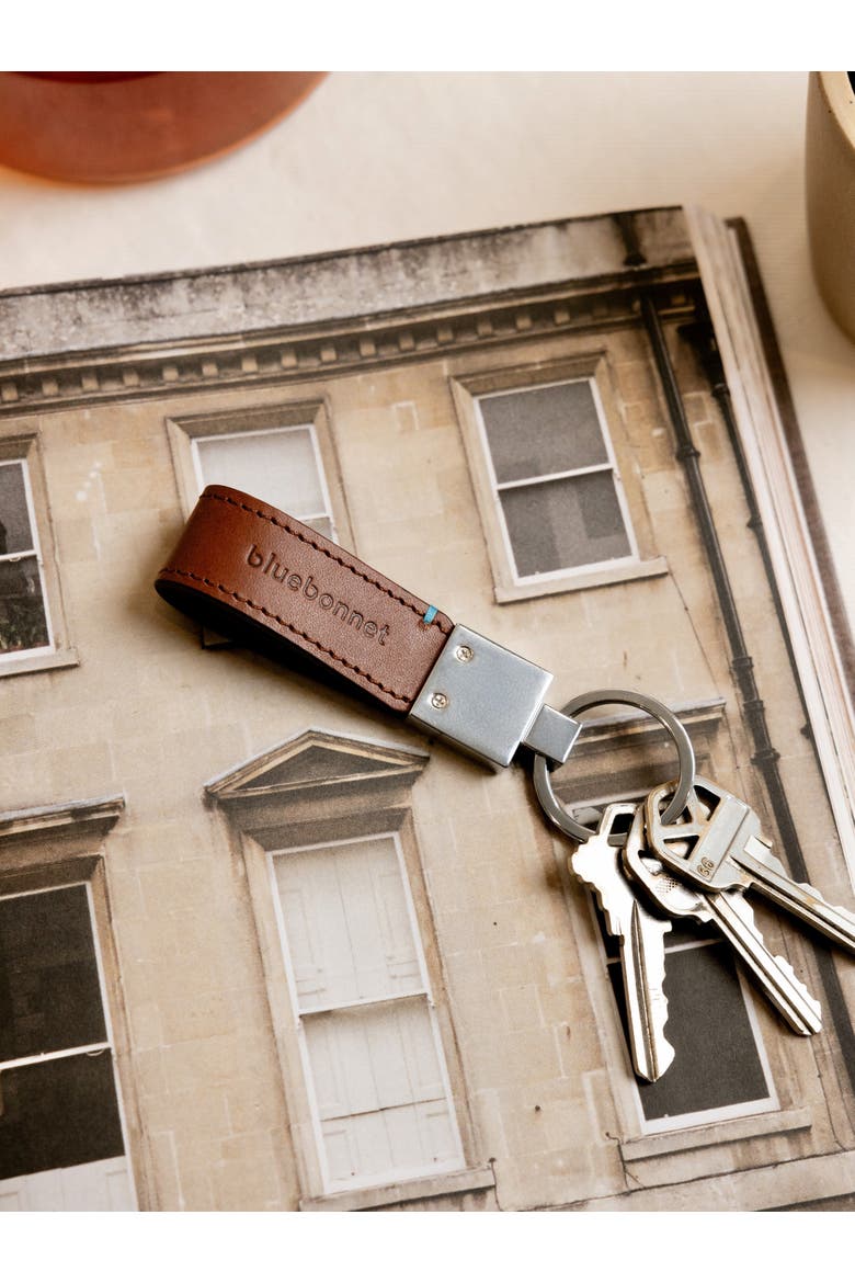 The Toscano Italian Leather Key Tag, Alternate, color, Tuscan Tan