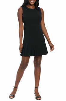 London Times Sleeveless Drop Waist Pleated Dress