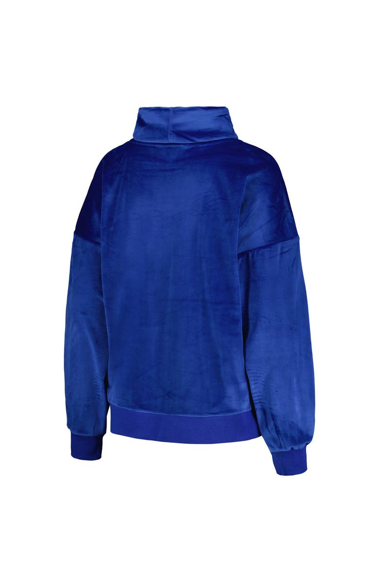 DKNY SPORT Women's DKNY Sport  Royal Los Angeles Rams Deliliah Rhinestone Funnel Neck Pullover Sweatshirt, Alternate, color, Royal