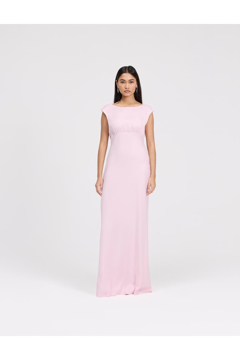 Octavia Cowl Back Satin Maxi Dress, Main, color, Pale Pink