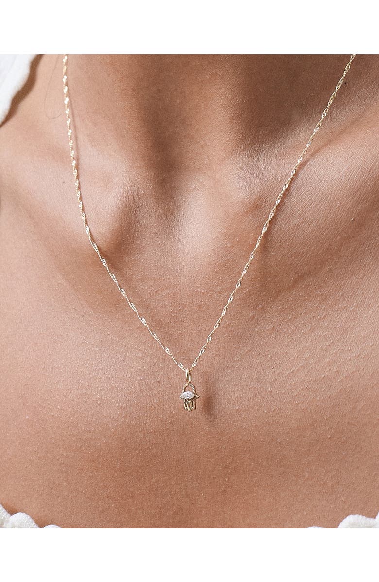 Edge of Ember Hamsa Diamond Necklace, Alternate, color, Hamsa