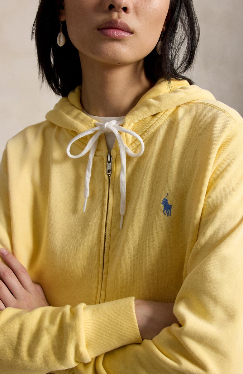 Polo Ralph Lauren Lightweight Cotton Fleece Hoodie, Alternate, color, Banana Peel