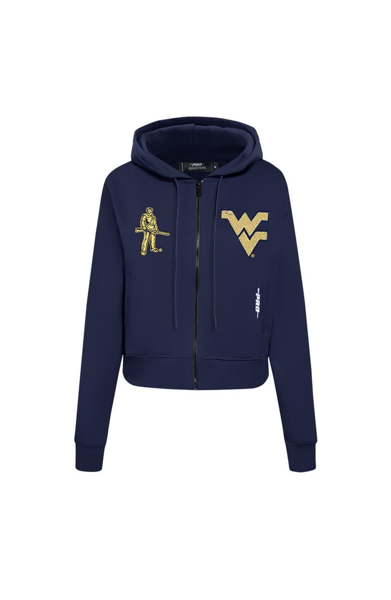 PRO STANDARD Women's Pro Standard Navy West Virginia Mountaineers Game Day Sequin Full-Zip Hooded Jacket, Alternate, color, Navy