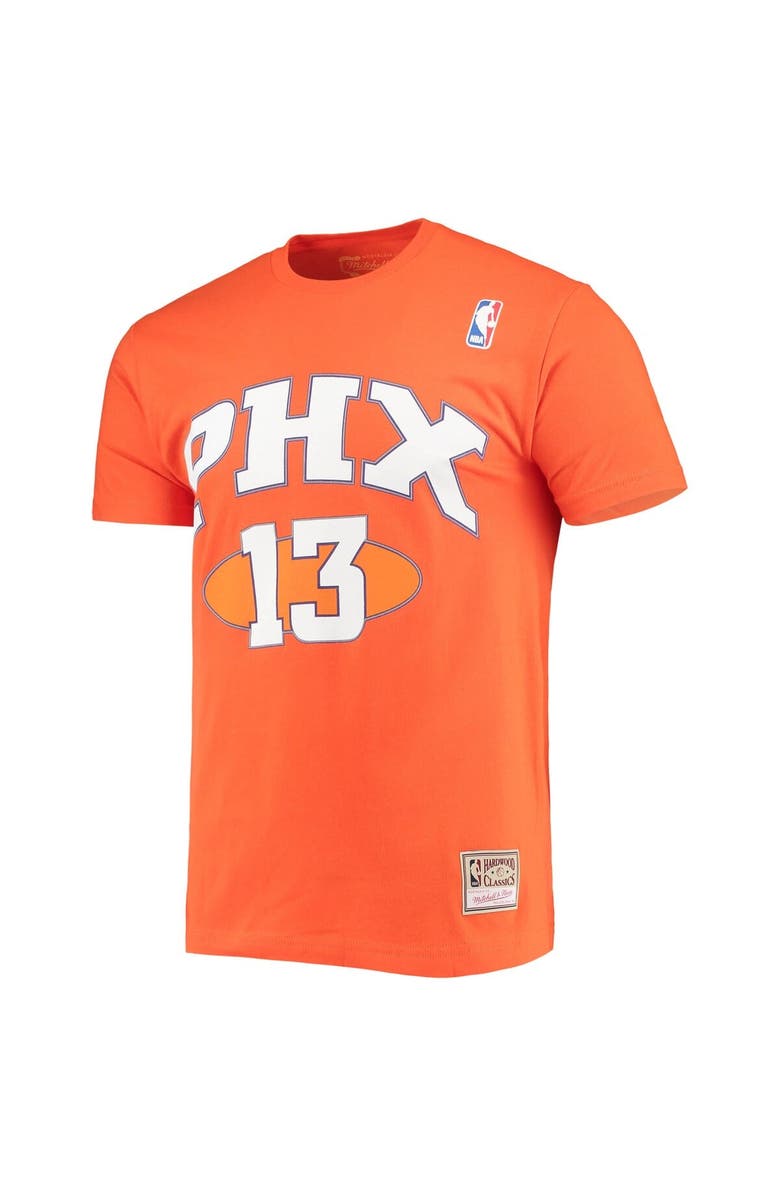 Mitchell & Ness Men's Mitchell & Ness Steve Nash Orange Phoenix Suns Hardwood Classics Stitch Name & Number T-Shirt, Alternate, color, 