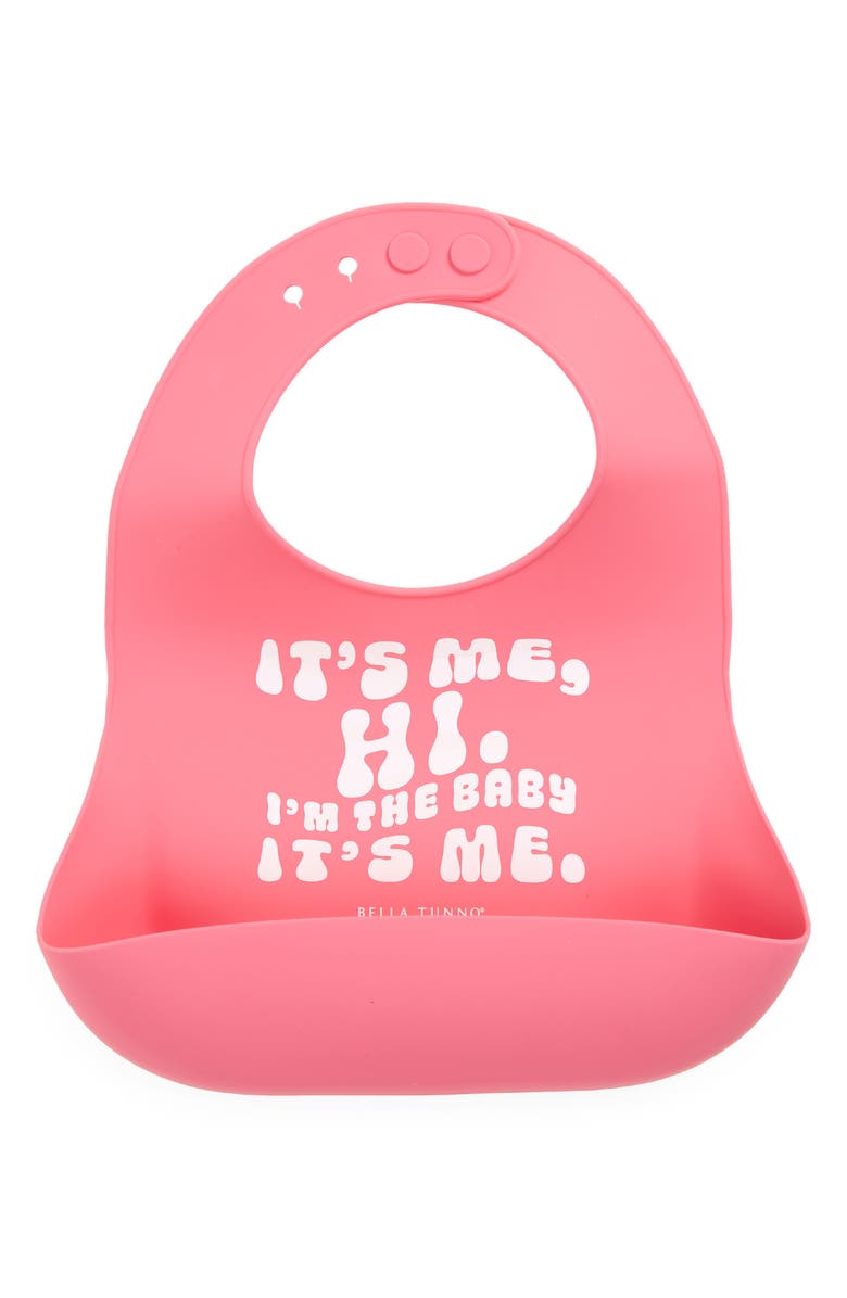 Bella Tunno It's Me Hi Silicone Wonder Bib, Main, color, Pink