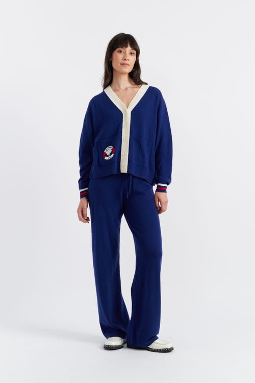 Chinti & Parker Snoopy Cardigan In Admiral Blue/multi