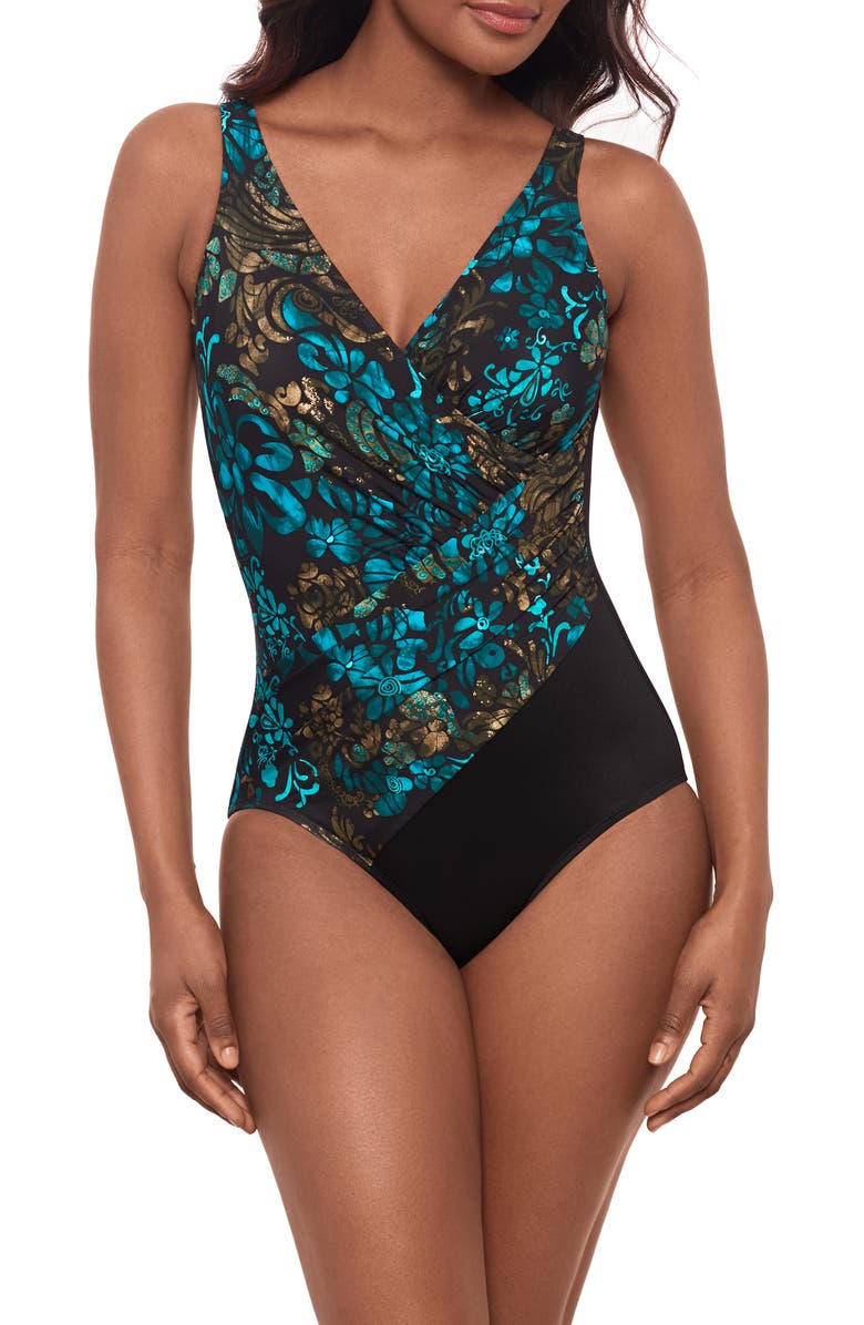 Miraclesuit<sup>®</sup> Flor de Mare Oceanus One-Piece Swimsuit, Main, color, 