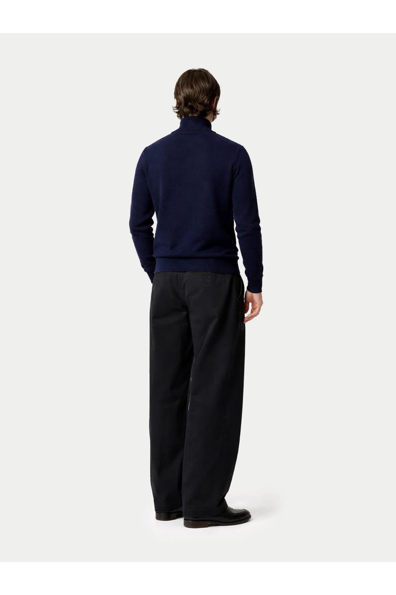 Men's Cashmere Waffle Knit Half-Zip Sweater, Alternate, color, navy blazer