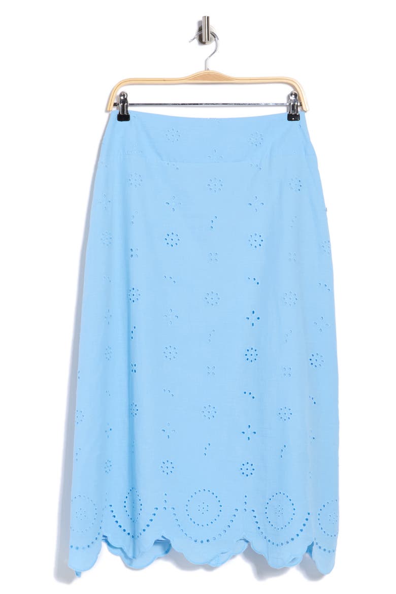 Audrey Eyelet Embroidered Maxi Skirt, Alternate, color, BLUE