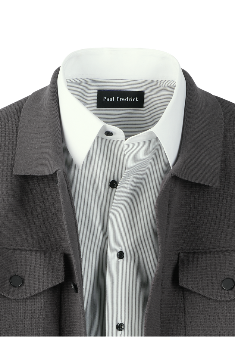 Paul Fredrick Cotton Patch Pocket Shacket, Alternate, color, Dark Grey