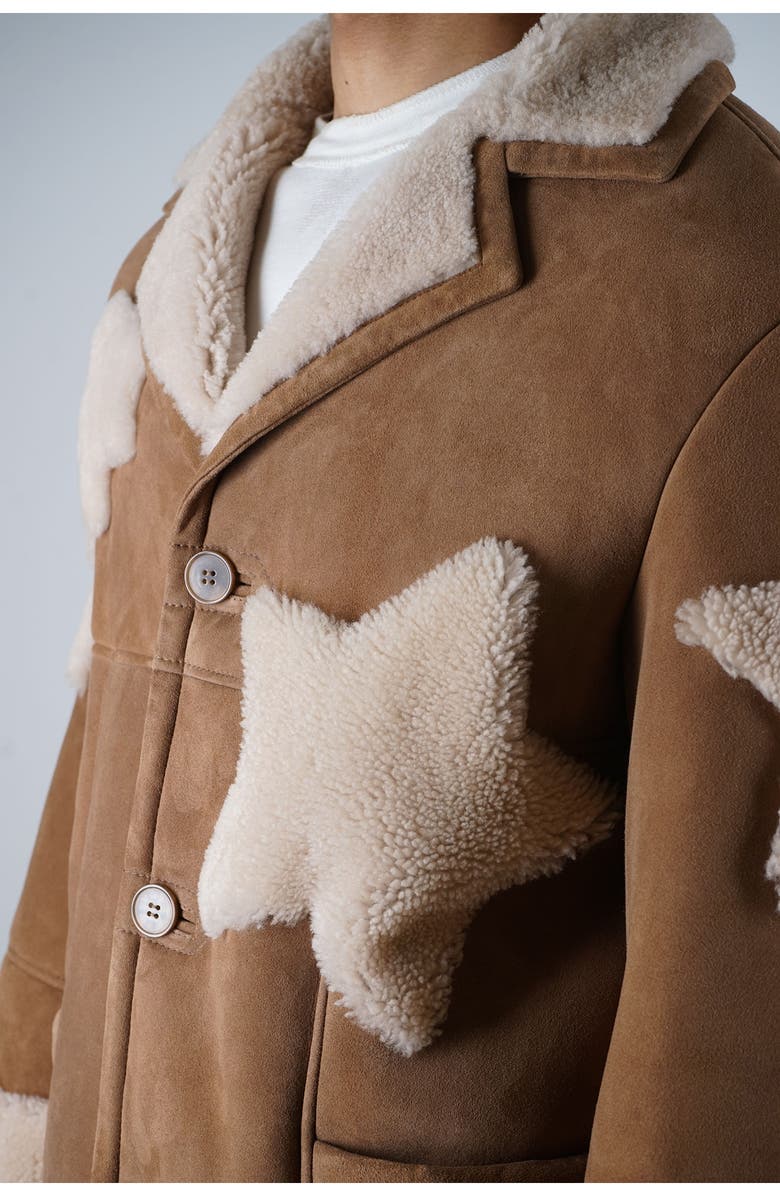 Sky High Farm Workwear Gender Inclusive Star Genuine Shearling Coat, Alternate, color, 