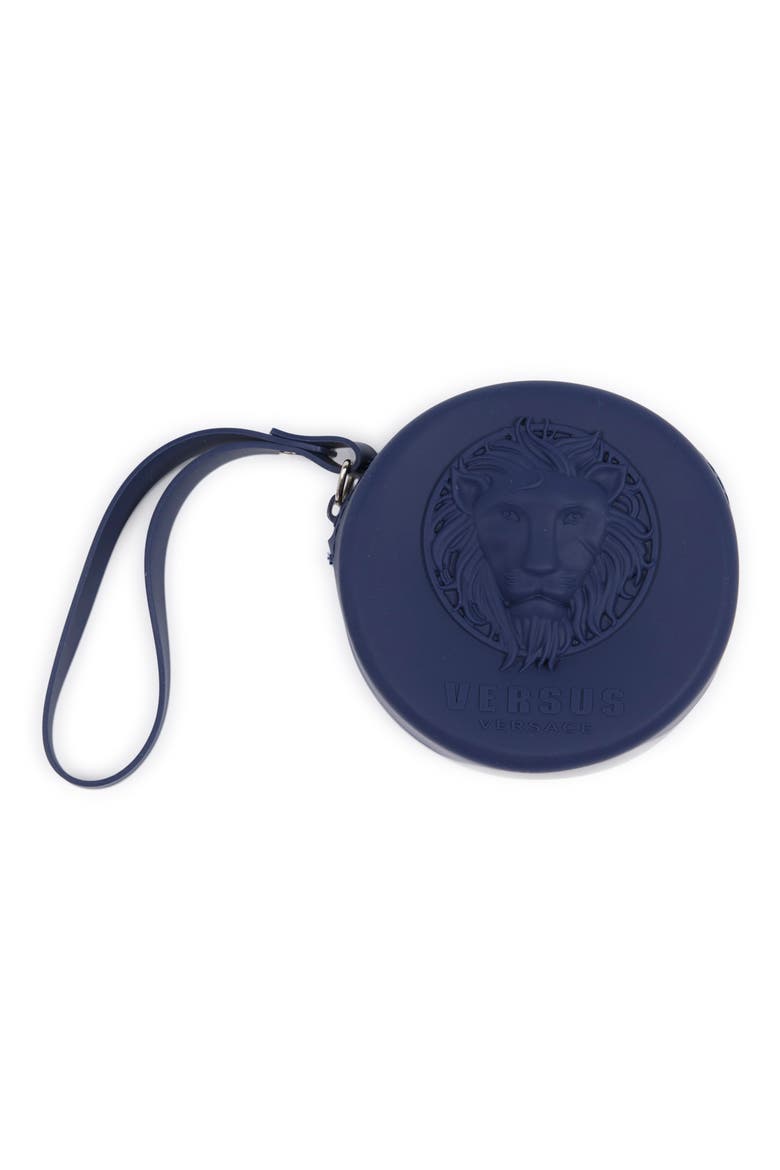 Versace Crystal Pavé Silicone Strap Watch, 39mm & Zip Case, Alternate, color, BLUE