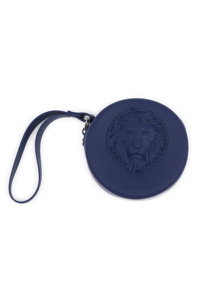 VERSUS Versace Versace Crystal Pavé Silicone Strap Watch, 39mm & Zip Case, Alternate, color, Blue