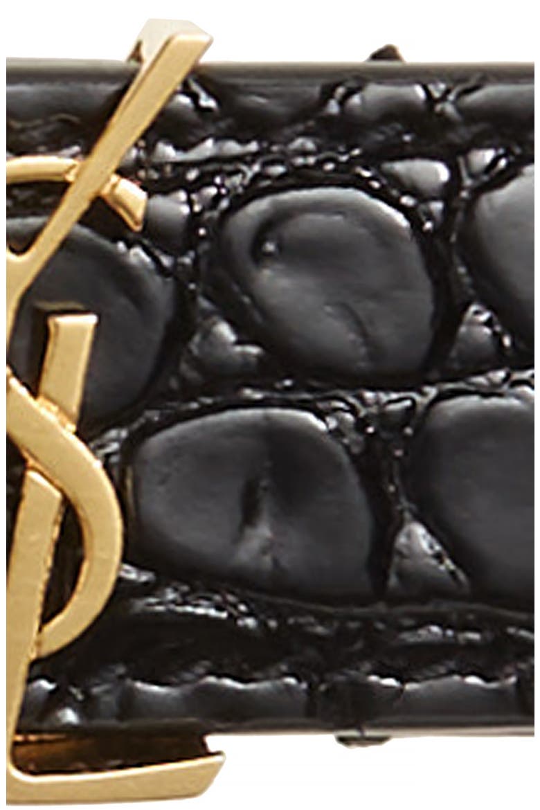 Monogram Skinny Patent Leather Belt, Alternate, color, NERO