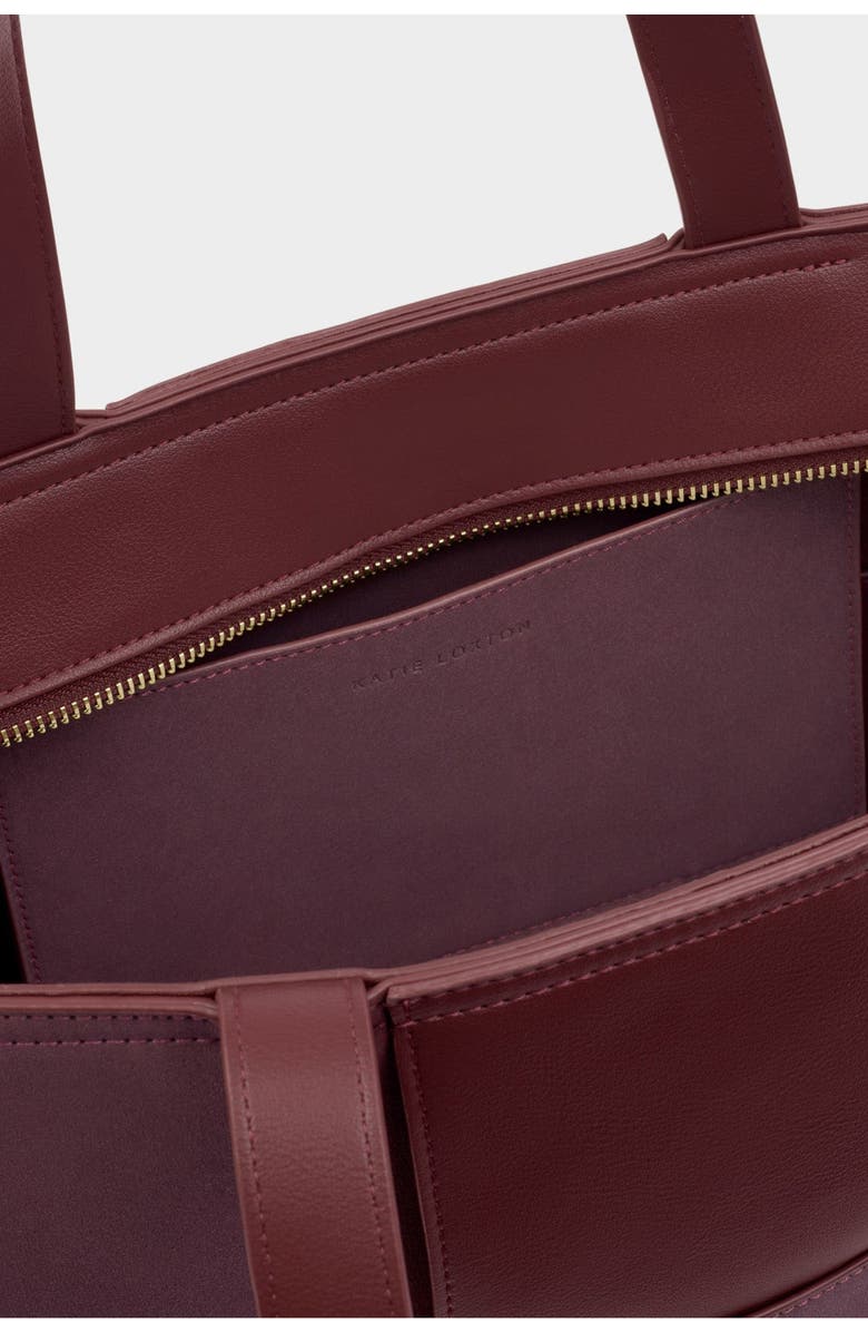 Katie Loxton Taya Hand Woven Suedette Tote Bag in Cherry, Alternate, color, Cherry