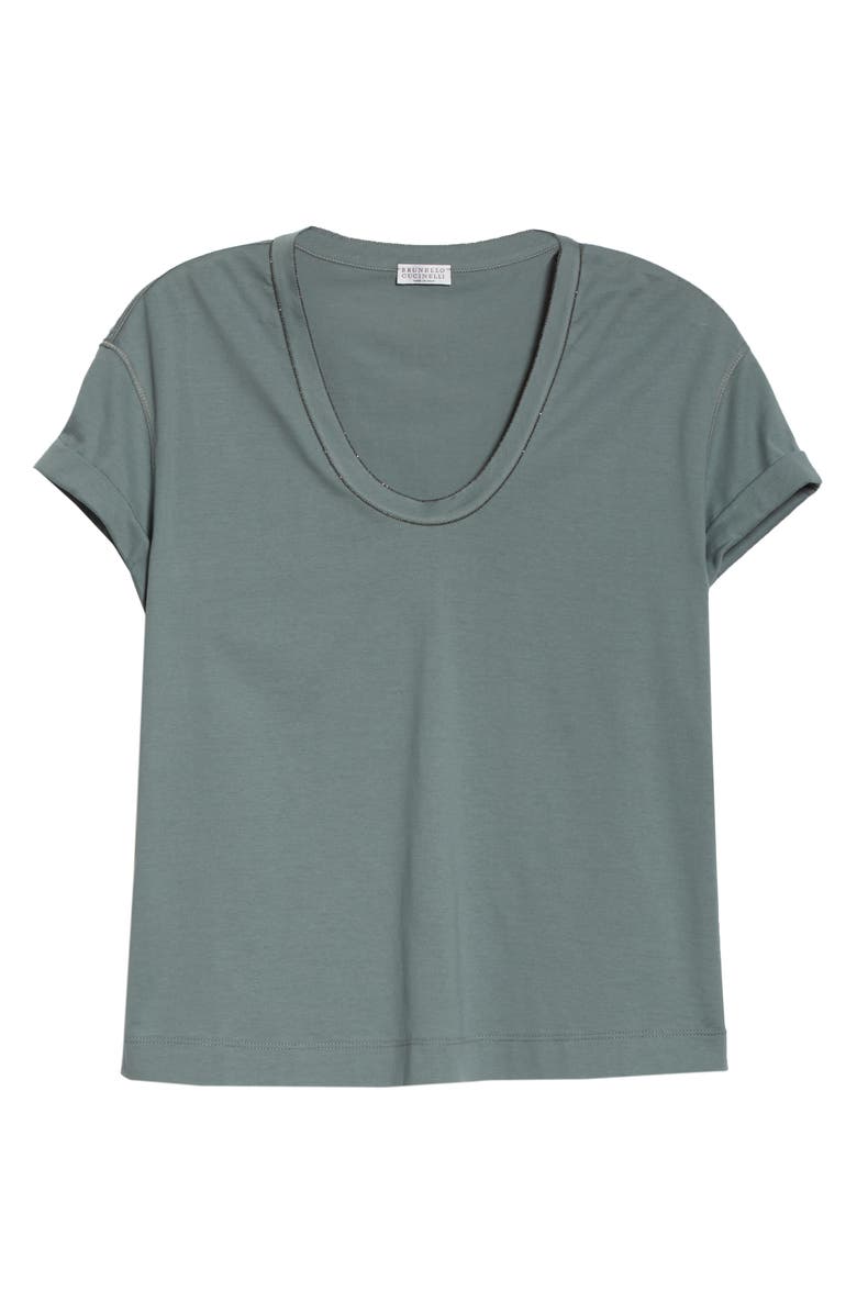 Brunello Cucinelli Monili Trim Tee, Alternate, color,