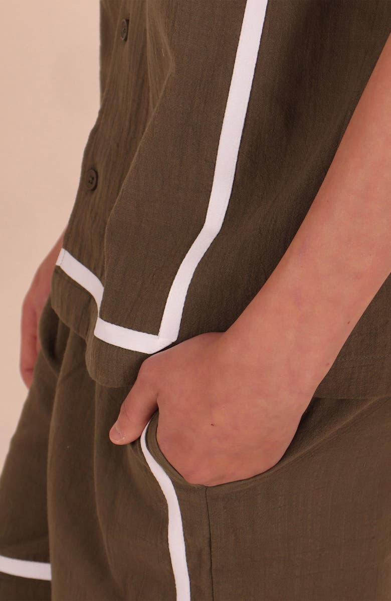 TINY TRIBE Kids' Cotton Cabana Shorts, Alternate, color, Olive