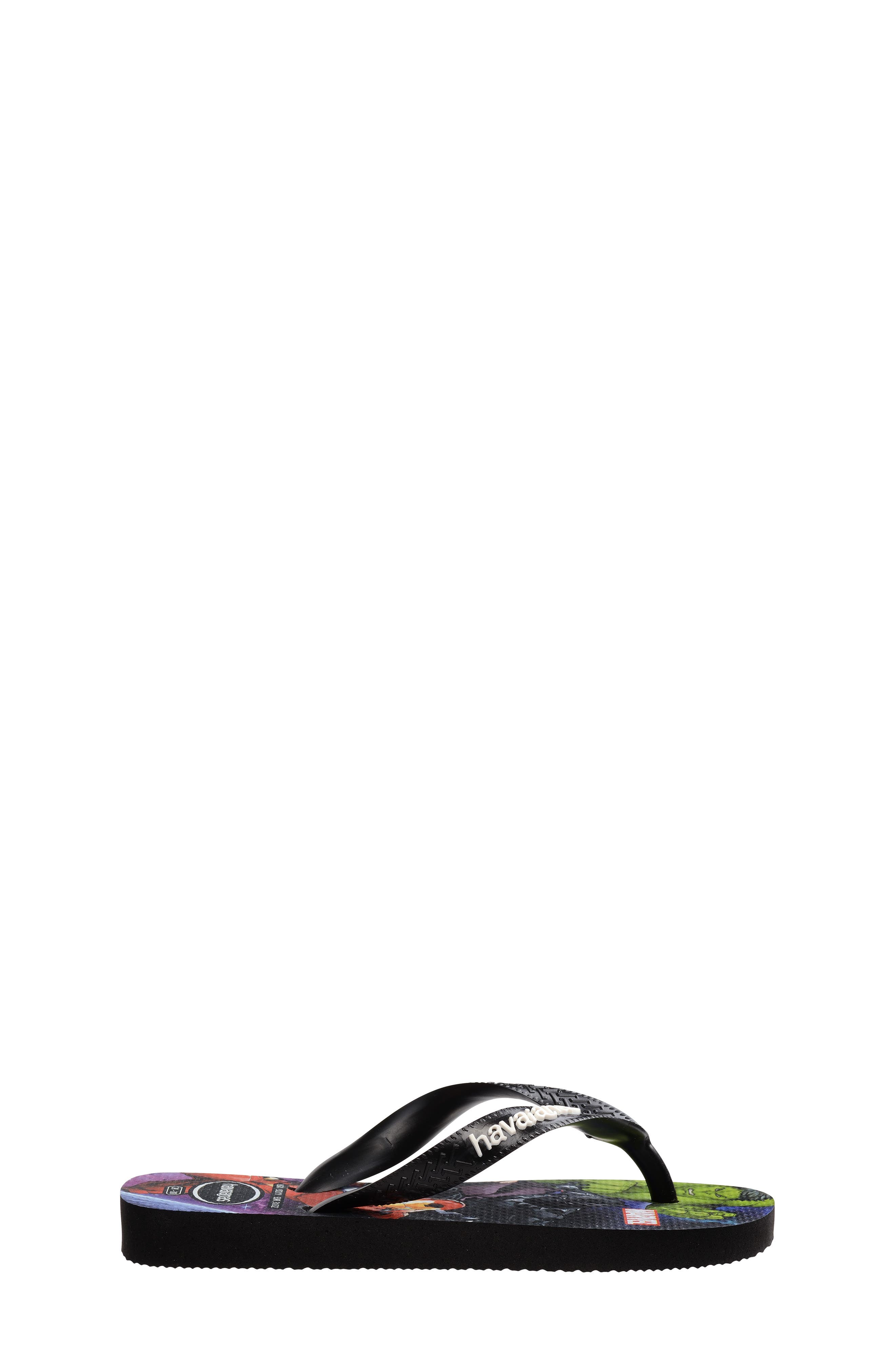 Havaianas Marvel Flip Flop, Alternate, color, Black