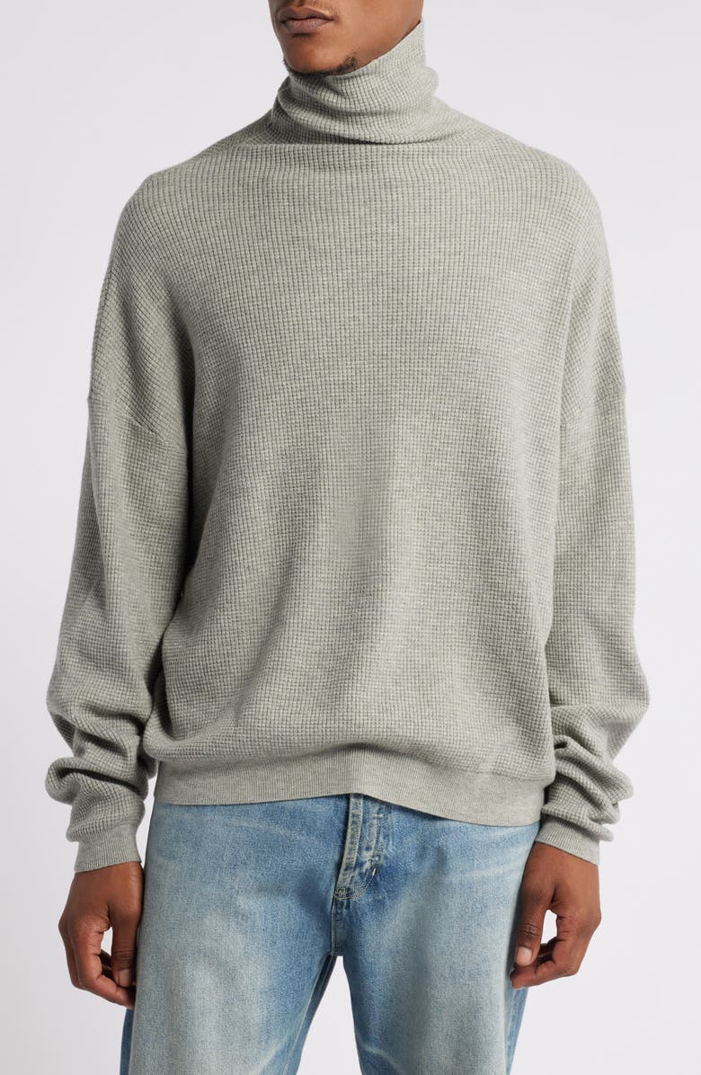 Fear of God Essentials Gender Inclusive Waffle Knit Turtleneck Sweater, Main, color,