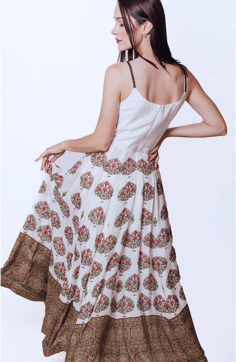 RAAS Linnea Ajrakh Print Gown, Alternate, color, Off-White