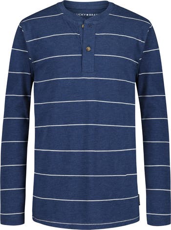 Kids' Stripe Long Sleeve Henley