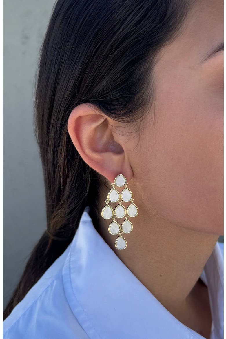 Mother of Pearl Chandelier Drop Earrings, Alternate, color, GOLD/ MOTHER OF PEARL