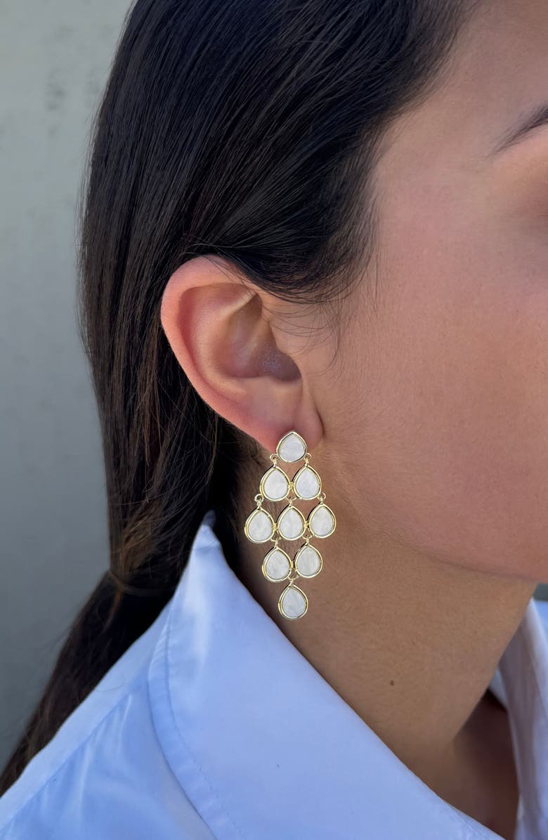 Adornia Mother of Pearl Chandelier Drop Earrings, Alternate, color, Gold/ Mother Of Pearl