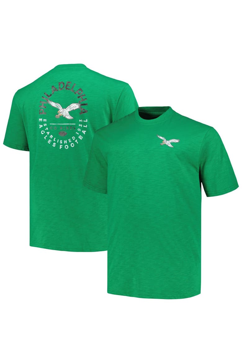 Men's Profile Kelly Green Philadelphia Eagles Big & Tall Two-Hit Throwback T-Shirt, Main, color, Kelly Green