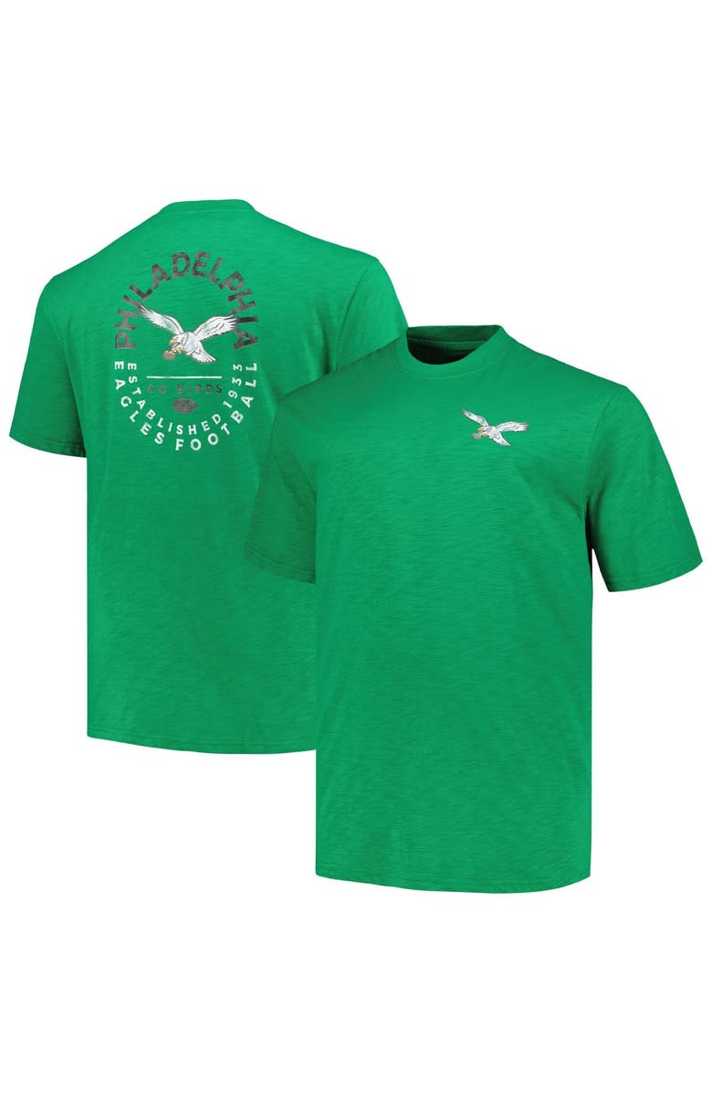 PROFILE Men's Profile Kelly Green Philadelphia Eagles Big & Tall Two-Hit Throwback T-Shirt, Main, color, 