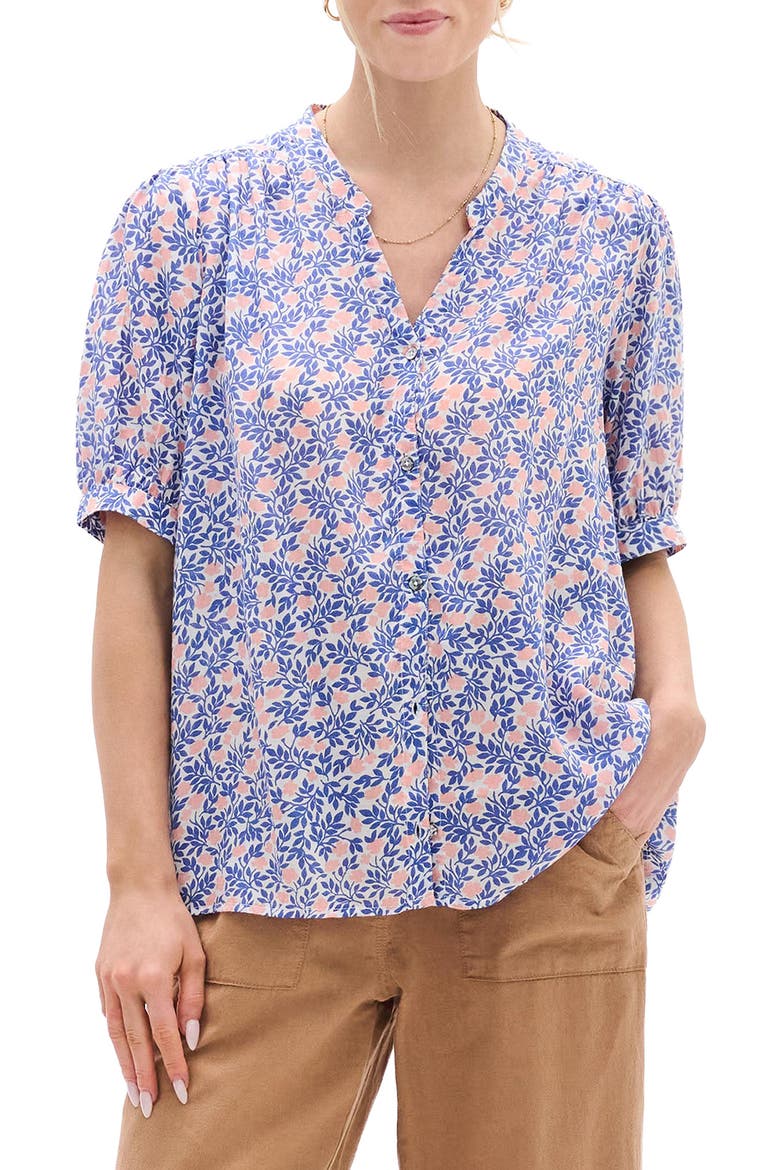 Ivy Mini Vines Button-Up Shirt, Main, color, BLUE