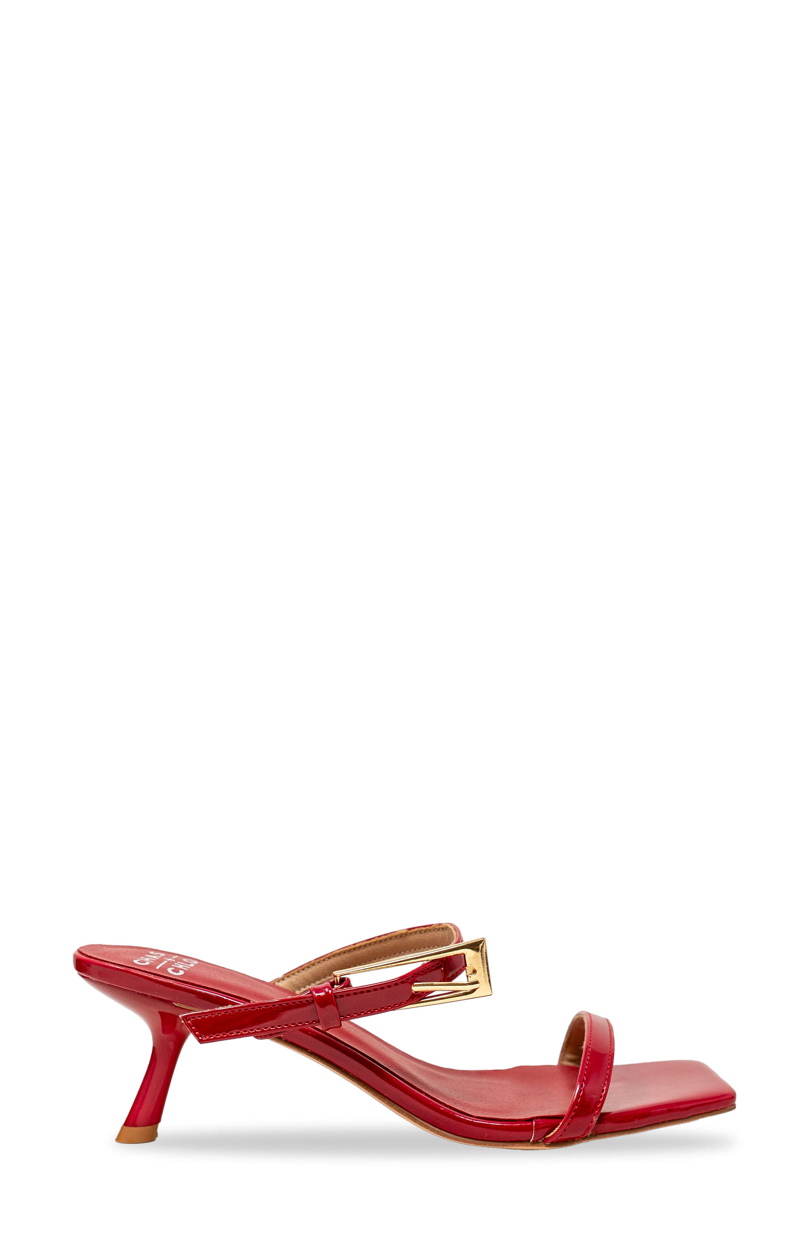 Nine Buckle Sandal, Alternate, color, RED PATENT