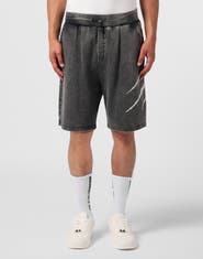 PLEIN SPORT Washed Shorts Crackle Scratch Men