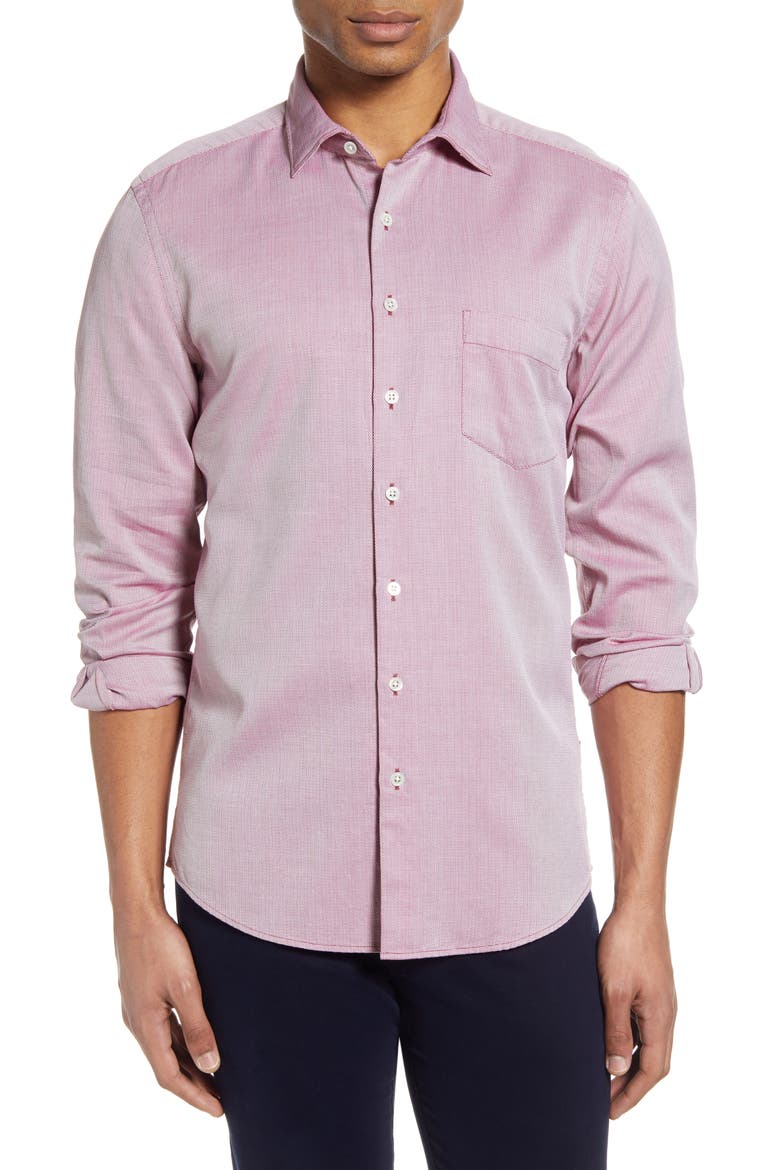Lora Gorge Regular Fit Button-Up Shirt, Main, color, CLARET